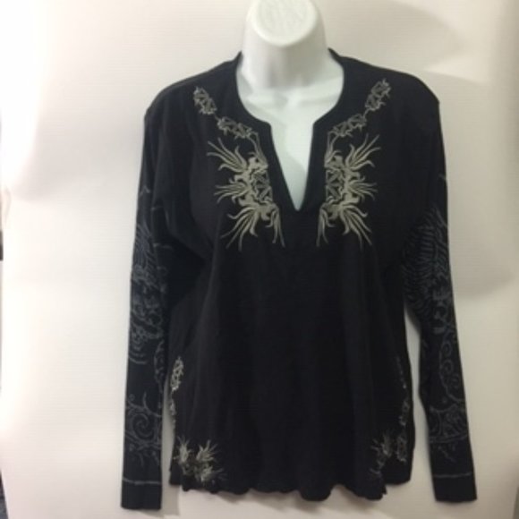 4 YOU Scandinavia Black w Silver Embroider… - Picture 1 of 6